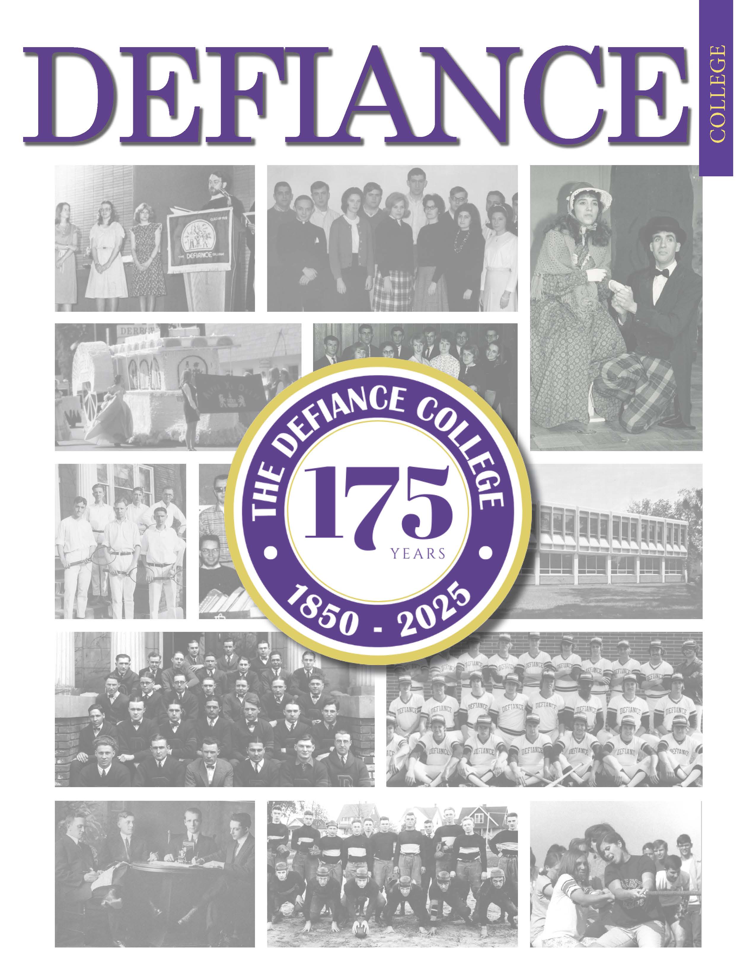 cover of DC Magazine with  various images from throughout the college's history